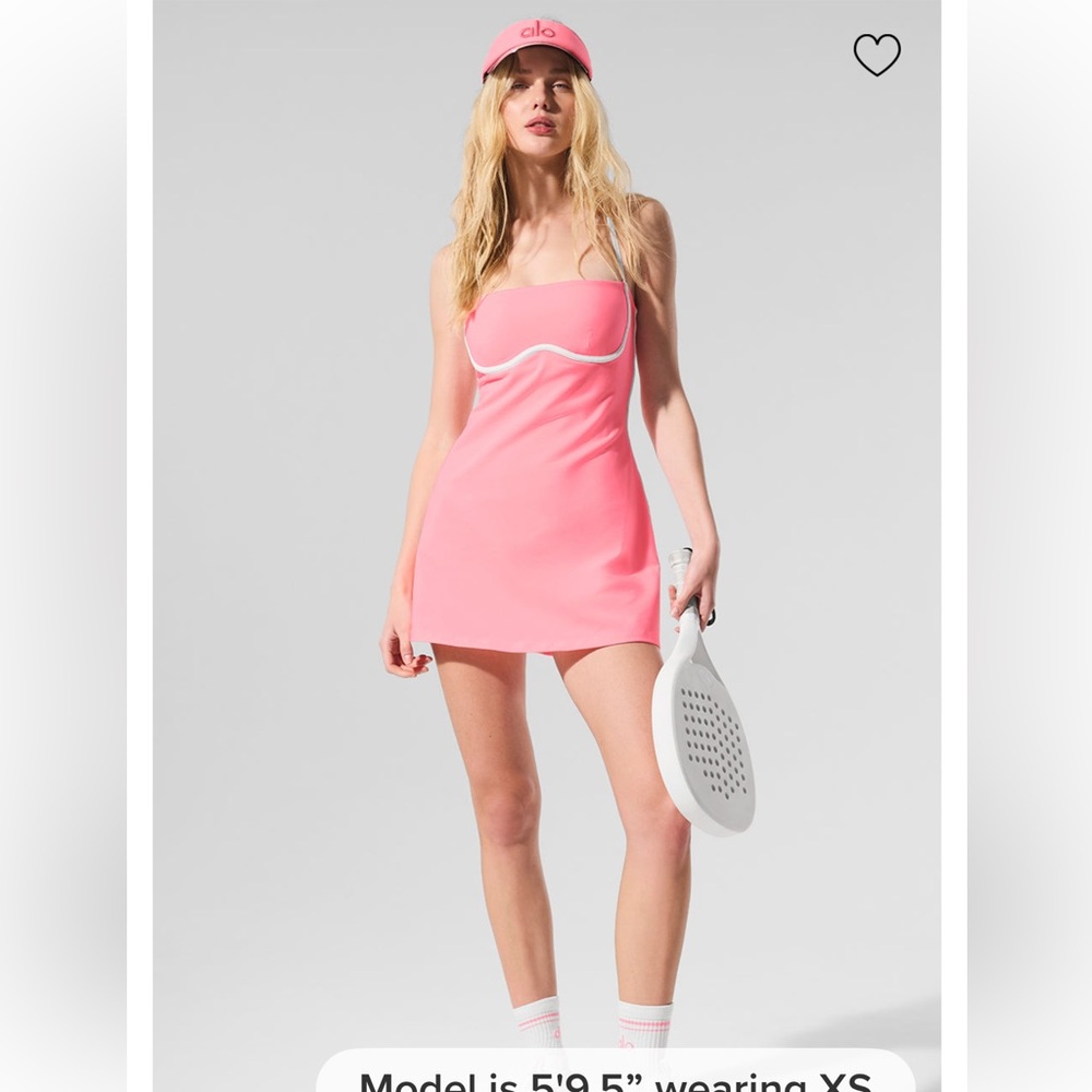 NWT - ALO Yoga airbrush streamlined dress - neon bubblegum pink size xs